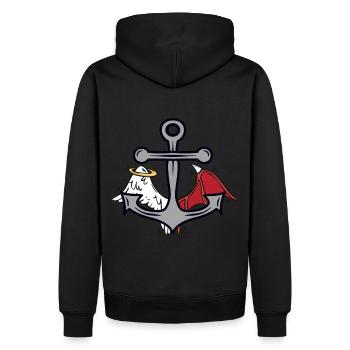Anker Seefahrt Seemann okkult spirituell - Männer Premium Bio Hoodie - Schwarz - Hinten - Nico (187cm)