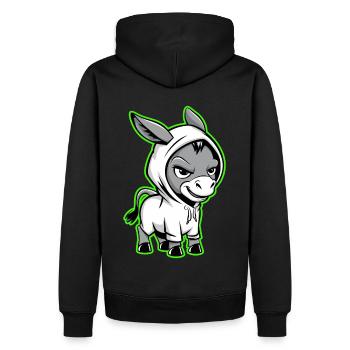 Esel Urban Animal Style Tierliebhaber - Männer Premium Bio Hoodie - Schwarz - Hinten - Nico (187cm)