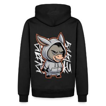 Esel Urban Animal Style Tierliebhaber - Männer Premium Bio Hoodie - Schwarz - Hinten - Nico (187cm)