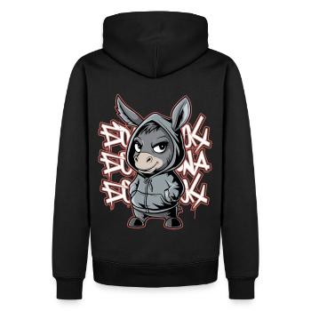 Esel Urban Animal Style Tierliebhaber - Männer Premium Bio Hoodie - Schwarz - Hinten - Nico (187cm)