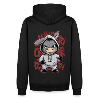 Esel Urban Animal Style Tierliebhaber - Männer Premium Bio Hoodie - Schwarz - Hinten - Nico (187cm)