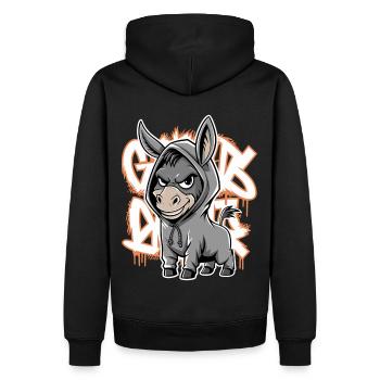 Esel Urban Animal Style Tierliebhaber - Männer Premium Bio Hoodie - Schwarz - Hinten - Nico (187cm)