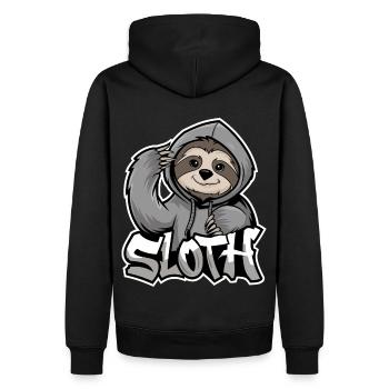 paresseux Hip-Hop Style urbain Drôle d’animal - Sweat à capuche Premium bio Homme - noir - Dos - Nico (187cm)