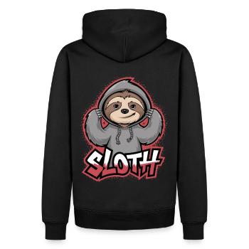 paresseux Hip-Hop Style urbain Drôle d’animal - Sweat à capuche Premium bio Homme - noir - Dos - Nico (187cm)
