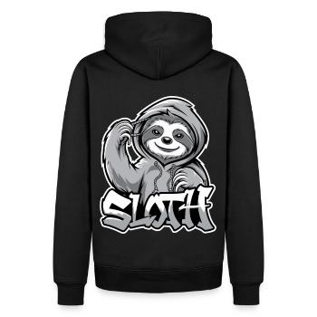 paresseux Hip-Hop Style urbain Drôle d’animal - Sweat à capuche Premium bio Homme - noir - Dos - Nico (187cm)