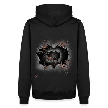 Araignées d’Halloween Araignées araignées Phobie Panique - Sweat à capuche Premium bio Homme - noir - Dos - Nico (187cm)