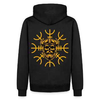 Wikinger - Männer Premium Bio Hoodie - Schwarz - Hinten - Nico (187cm)