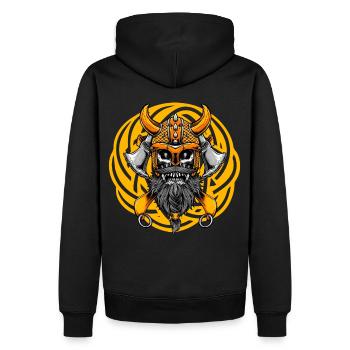 Wikinger - Männer Premium Bio Hoodie - Schwarz - Hinten - Nico (187cm)