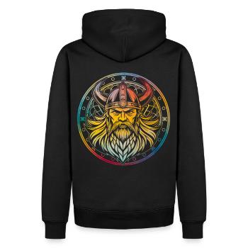 Wikinger - Männer Premium Bio Hoodie - Schwarz - Hinten - Nico (187cm)