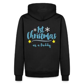 Premier Noël en tant que papa - Sweat à capuche Premium bio Homme - noir - Dos - Nico (187cm)