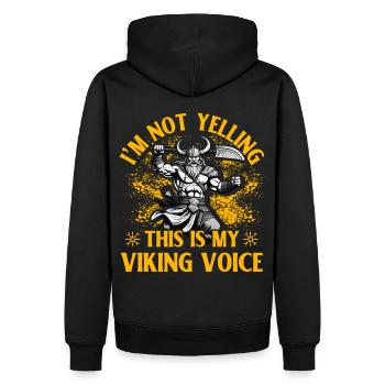 Ich schreie nicht, das ist meine Wikingerstimme - Männer Premium Bio Hoodie - Schwarz - Hinten - Nico (187cm)