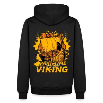 Teilzeit Wikinger - Männer Premium Bio Hoodie - Schwarz - Hinten - Nico (187cm)