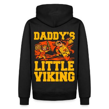 Papas kleiner Wikinger - Männer Premium Bio Hoodie - Schwarz - Hinten - Nico (187cm)