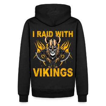 Je fais un raid avec les Vikings - Sweat à capuche Premium bio Homme - noir - Dos - Nico (187cm)