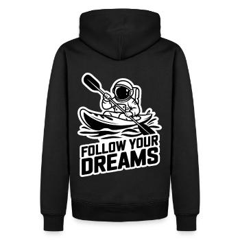 Kayak Astronaute Suivez vos rêves - Sweat à capuche Premium bio Homme - noir - Dos - Nico (187cm)