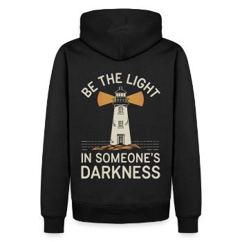 Dicton de motivation phare - Pensée positive - Sweat à capuche Premium bio Homme - noir - Dos - Nico (187cm)
