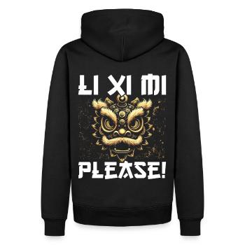 Danse du Lion Nouvel An Chinois Danse du Lion - Sweat à capuche Premium bio Homme - noir - Dos - Nico (187cm)