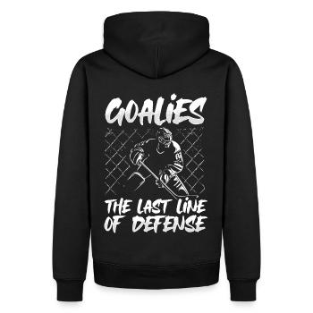 Gardien de but de hockey sur glace Gardien de but de hockey sur glace - Sweat à capuche Premium bio Homme - noir - Dos - Nico (187cm)
