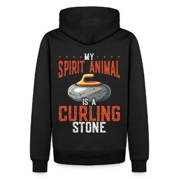 Eisstockschießen Curling Curler Stockschießen - Männer Premium Bio Hoodie - Schwarz - Hinten - Nico (187cm)