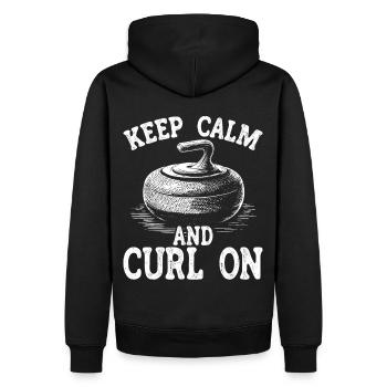 Eisstockschießen Curling Curler Stockschießen - Männer Premium Bio Hoodie - Schwarz - Hinten - Nico (187cm)