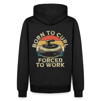 Eisstockschießen Curling Curler Stockschießen - Männer Premium Bio Hoodie - Schwarz - Hinten - Nico (187cm)