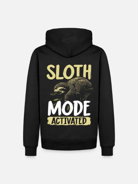 Sloth Mode: Activated Faultier Sloth - Männer Premium Bio Hoodie - Schwarz