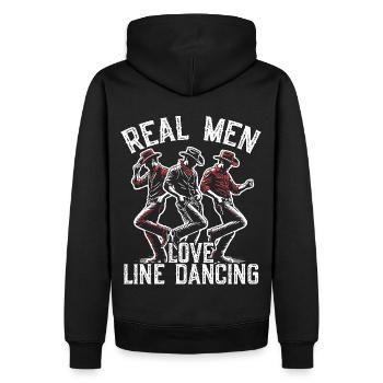 Danse en ligne, Musique country, Cowboy, Danse en ligne - Sweat à capuche Premium bio Homme - noir - Dos - Nico (187cm)