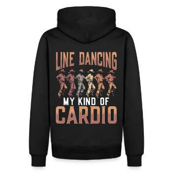 Line Dance Country Musik Cowboy Linedance - Männer Premium Bio Hoodie - Schwarz - Hinten - Nico (187cm)