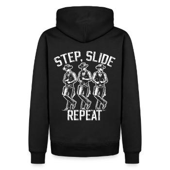 Line Dance Country Musik Cowboy Linedance - Männer Premium Bio Hoodie - Schwarz - Hinten - Nico (187cm)