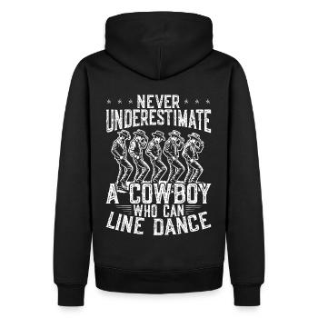Line Dance Country Musik Cowboy Linedance - Männer Premium Bio Hoodie - Schwarz - Hinten - Nico (187cm)
