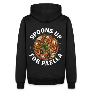 Paella Spanische Küche Meeresfrüchte - Männer Premium Bio Hoodie - Schwarz - Hinten - Nico (187cm)