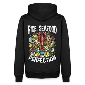Paella Spanische Küche Meeresfrüchte - Männer Premium Bio Hoodie - Schwarz - Hinten - Nico (187cm)