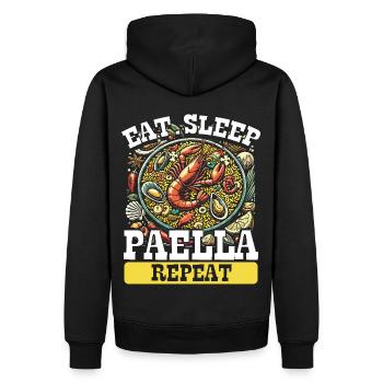 Paella Spanische Küche Meeresfrüchte - Männer Premium Bio Hoodie - Schwarz - Hinten - Nico (187cm)