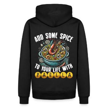 Paella Spanische Küche Meeresfrüchte - Männer Premium Bio Hoodie - Schwarz - Hinten - Nico (187cm)
