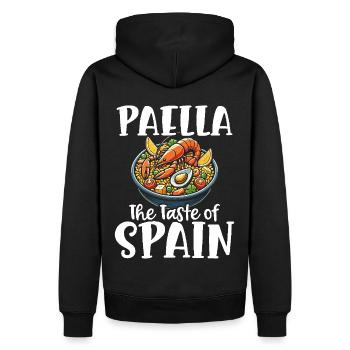 Paella Spanische Küche Meeresfrüchte - Männer Premium Bio Hoodie - Schwarz - Hinten - Nico (187cm)