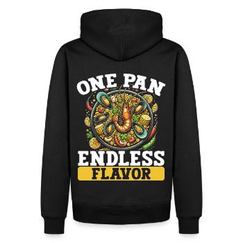 Paella Spanische Küche Meeresfrüchte - Männer Premium Bio Hoodie - Schwarz - Hinten - Nico (187cm)