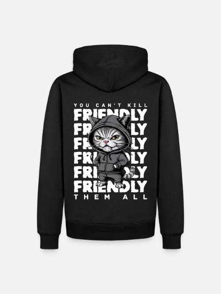 Genervte Katze Lustiges Katzen-Design Spruch - Männer Premium Bio Hoodie - Schwarz
