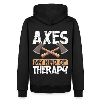 Axt Werfen Axt Werfer Axe Throwing - Männer Premium Bio Hoodie - Schwarz - Hinten - Nico (187cm)