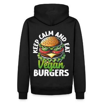 Burger végétarien Burger végétalien Burger végétarien - Sweat à capuche Premium bio Homme - noir - Dos - Nico (187cm)