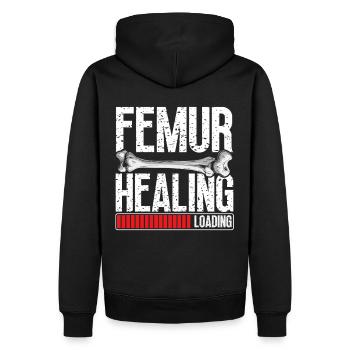 Broken femur Broken leg - Men’s Premium Organic Hoodie - black - Back - Nico (187cm)