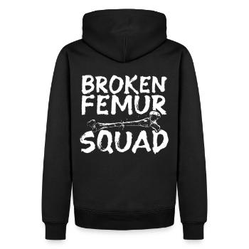 Broken femur Broken leg - Men’s Premium Organic Hoodie - black - Back - Nico (187cm)