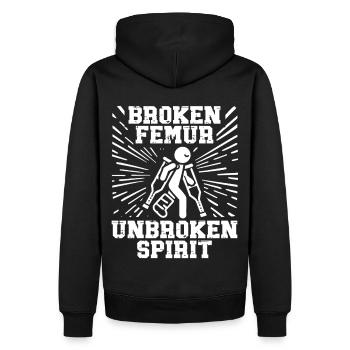 Broken femur Broken leg - Men’s Premium Organic Hoodie - black - Back - Nico (187cm)