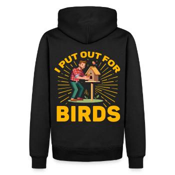 Je sors pour les oiseaux - Sweat à capuche Premium bio Homme - noir - Dos - Nico (187cm)