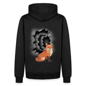 Fuchs Füchse Kind Kinder Märchenfigur - Männer Premium Bio Hoodie - Schwarz - Hinten - Nico (187cm)