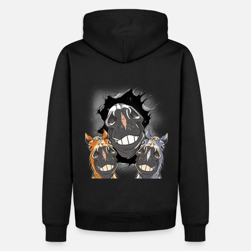 Cheval Chevaux Tête de cheval - Sweat à capuche Premium bio Homme - noir