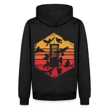 Vogelfütterung - Männer Premium Bio Hoodie - Schwarz - Hinten - Nico (187cm)