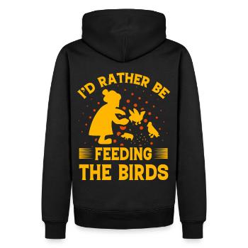 Ich würde lieber die Vögel füttern - Männer Premium Bio Hoodie - Schwarz - Hinten - Nico (187cm)