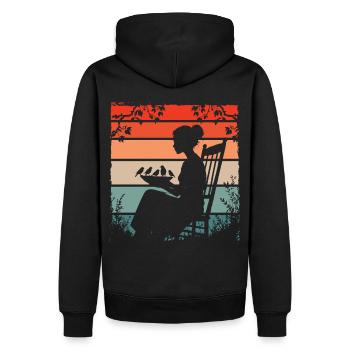 Vogelfütterung - Männer Premium Bio Hoodie - Schwarz - Hinten - Nico (187cm)