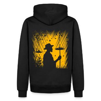 Vogelfütterung - Männer Premium Bio Hoodie - Schwarz - Hinten - Nico (187cm)
