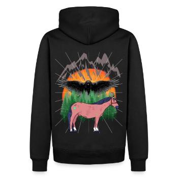 Chamanes Cheval Chevaux - Sweat à capuche Premium bio Homme - noir - Dos - Nico (187cm)